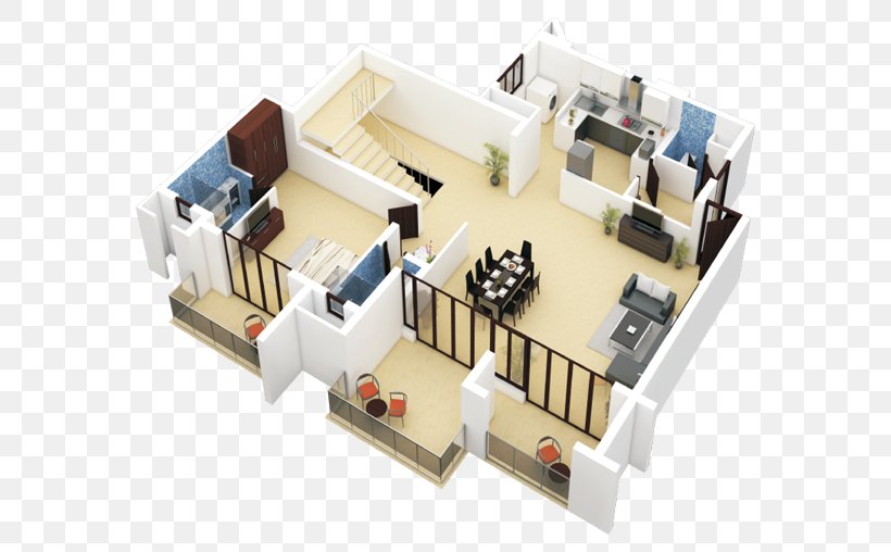 Duplex House Plan Apartment Floor Plan, PNG, 600x508px, 3d