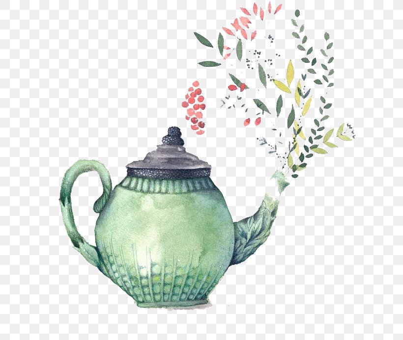 Teapot Watercolor Painting Bridal Shower Teacup, PNG, 642x693px, Tea, Art, Bridal Shower, Ceramic, Creamer Download Free