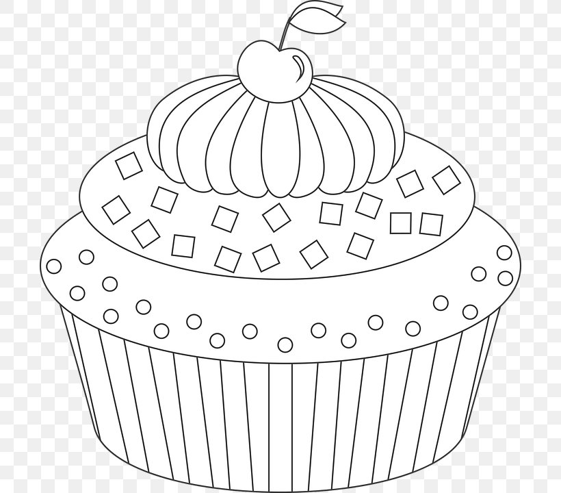 Cupcake Frosting & Icing Cream Chocolate Cake, PNG, 704x720px, Cupcake, Baking, Baking Cup, Birthday Cake, Black And White Download Free