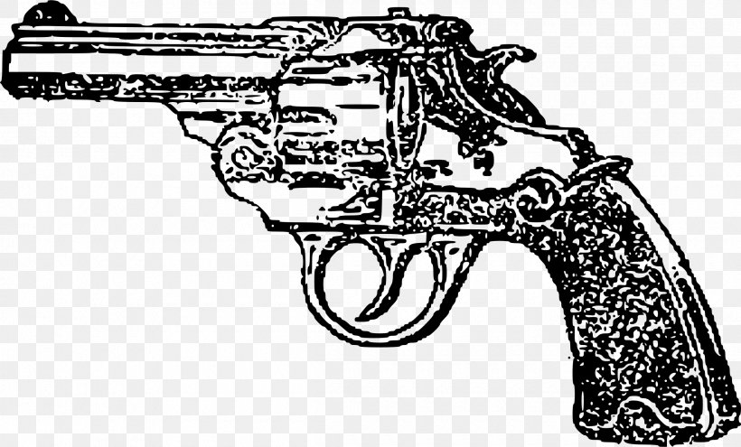 Firearm Pistol Revolver Clip Art, PNG, 2400x1450px, Firearm, Air Gun, Black And White, Colt Single Action Army, Duelling Pistol Download Free