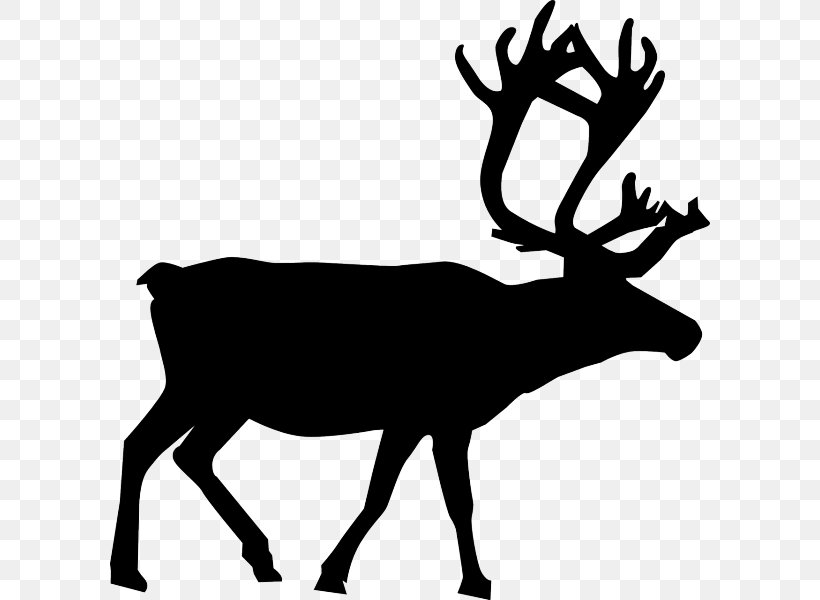 Reindeer Rudolph Santa Claus, PNG, 600x600px, Reindeer, Animal, Antler, Black And White, Deer Download Free