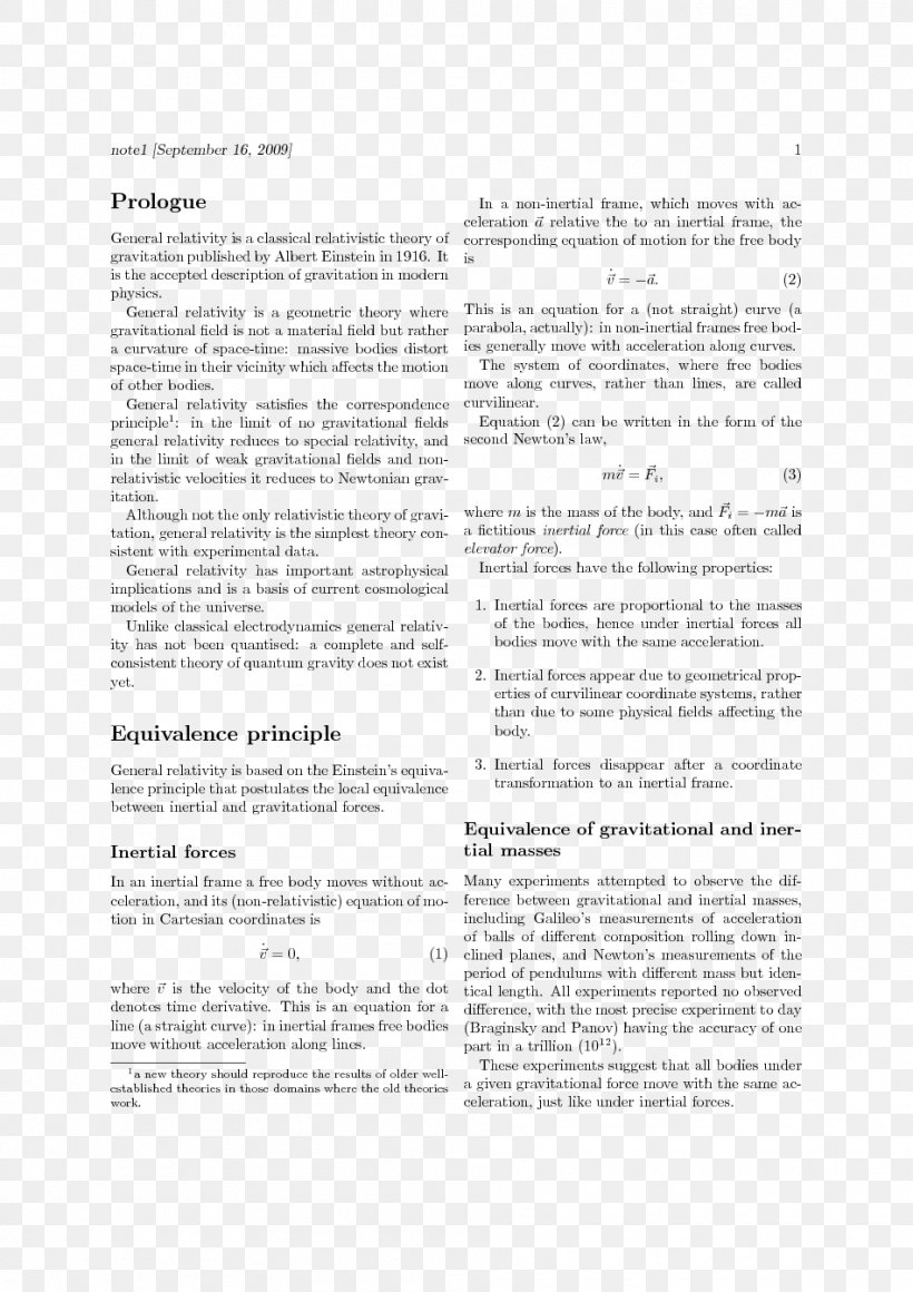 Introduction To The Theory Of Relativity General Relativity Physics, PNG, 950x1345px, Theory Of Relativity, Aarhus, Area, Document, General Relativity Download Free