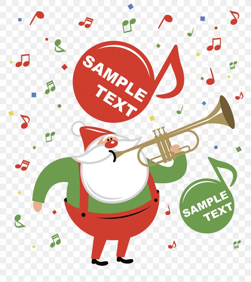 Santa Claus Trumpet Christmas Illustration, PNG, 995x1118px, Santa Claus, Area, Art, Bugle, Christmas Download Free