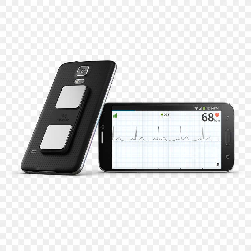 Alivecor OMRON Kardia Mobile EKG IPhone Smartphone, PNG, 1000x1000px, Alivecor, Android, Cardiac Monitoring, Communication Device, Electrocardiography Download Free