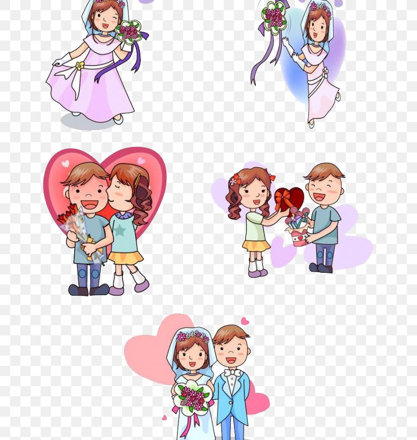 Cartoon Couple Drawing Illustration, PNG, 650x866px, Watercolor, Cartoon, Flower, Frame, Heart Download Free