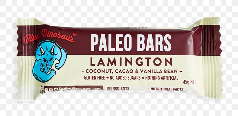 Lamington Raw Foodism Paleolithic Diet Protein Bar Energy Bar, PNG, 800x400px, Lamington, Bar, Brand, Chocolate, Cocoa Bean Download Free
