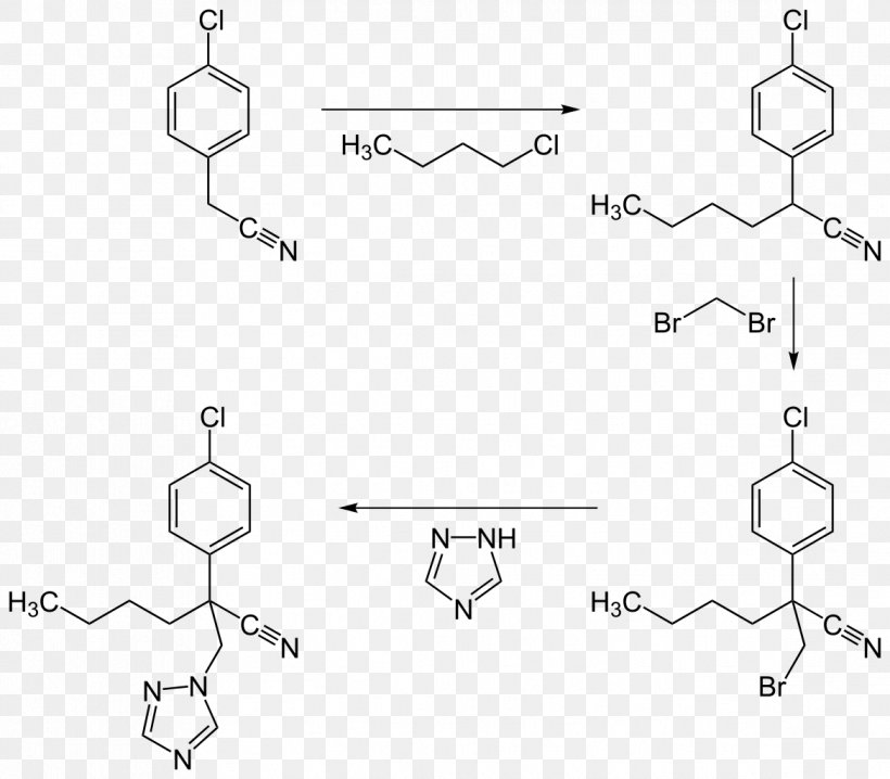 Myclobutanil Triazole Nitrile /m/02csf Chemical Compound, PNG, 1168x1024px, Myclobutanil, Area, Auto Part, Black And White, Car Download Free