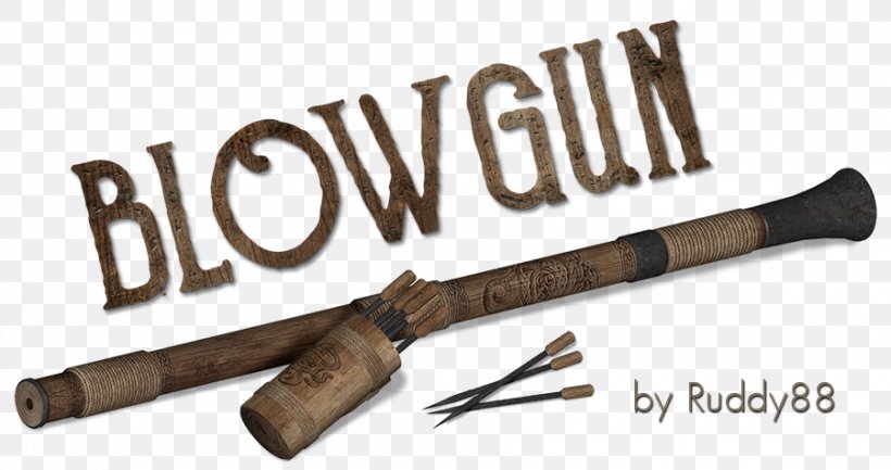 Blowgun Firearm Gun Barrel Weapon, PNG, 900x476px, Watercolor, Cartoon, Flower, Frame, Heart Download Free