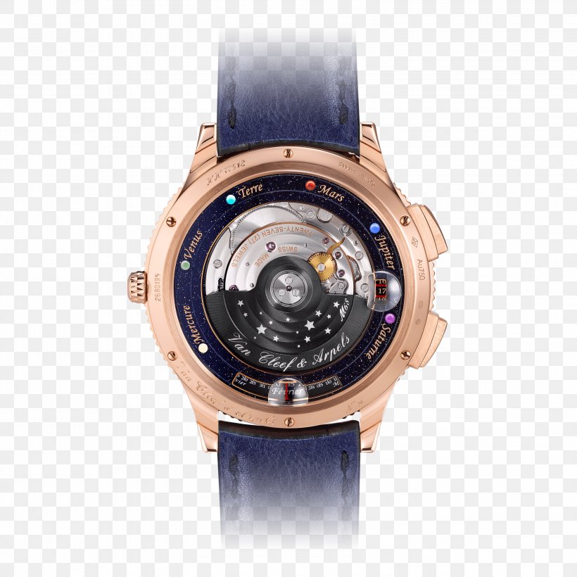 Watch Van Cleef & Arpels Planetarium Complication Clock, PNG, 3000x3000px, Watch, Astronomy, Automatic Watch, Aventurine, Brand Download Free