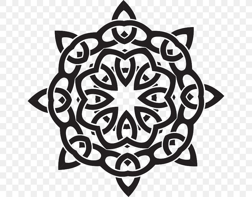 Celtic Knot Ornament Clip Art, PNG, 640x640px, Celtic Knot, Art, Black And White, Celtic Art, Celts Download Free