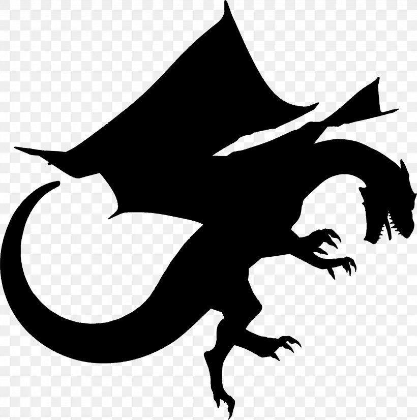 Dragon Silhouette, PNG, 2252x2270px, Dragon, Artwork, Black And White, Chinese Dragon, Fictional Character Download Free