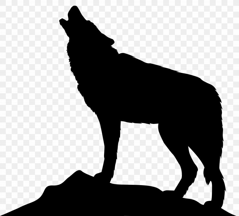 Gray Wolf Silhouette Clip Art, PNG, 8000x7239px, Gray Wolf, Art, Black, Black And White, Carnivoran Download Free