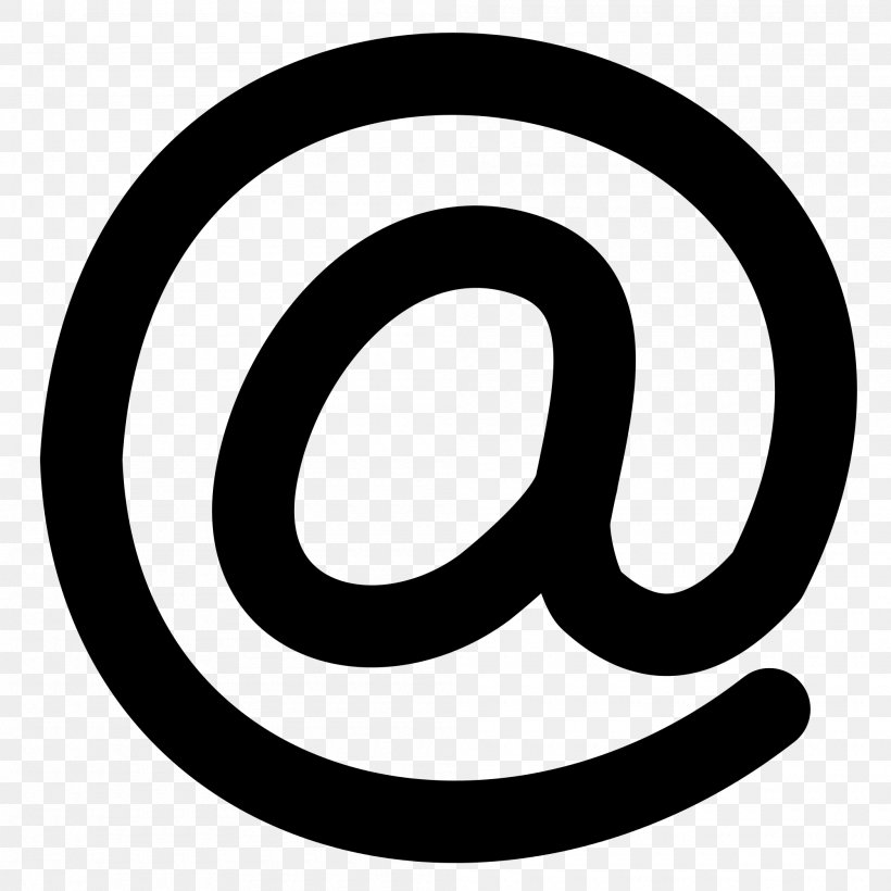 LOGO MAIL, PNG, 2000x2000px, Inkscape, Area, At Sign, Black And White, Brand Download Free