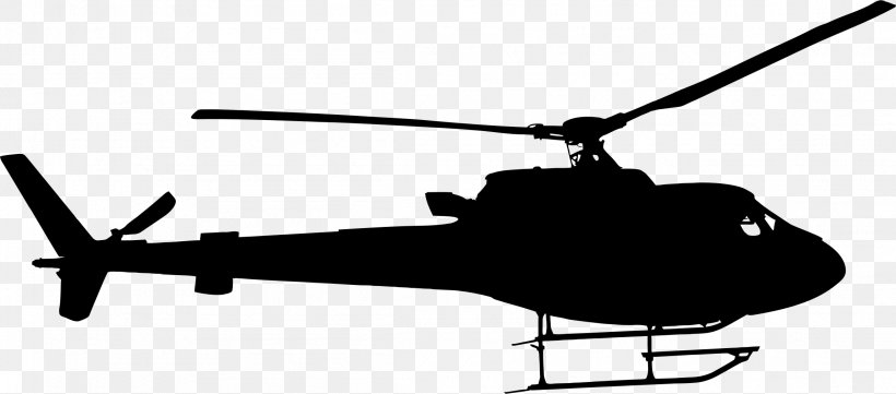 Helicopter Aircraft Silhouette Clip Art, PNG, 2302x1014px, Helicopter, Aircraft, Aviation, Black And White, Cartoon Download Free