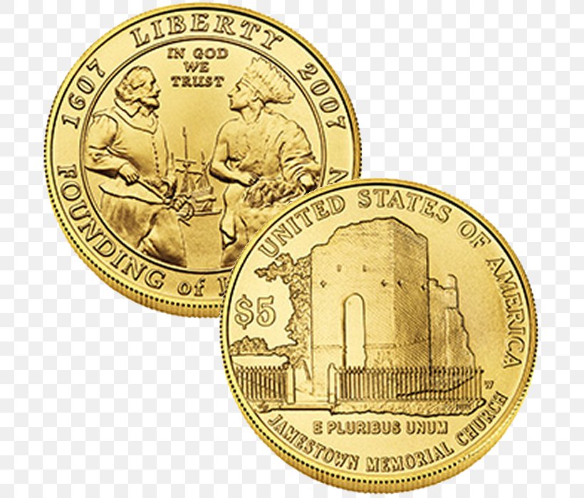 Coin Jamestown United States Mint Roanoke Colony Gold, PNG, 700x700px, Coin, Bronze Medal, Cash, Commemorative Coin, Currency Download Free