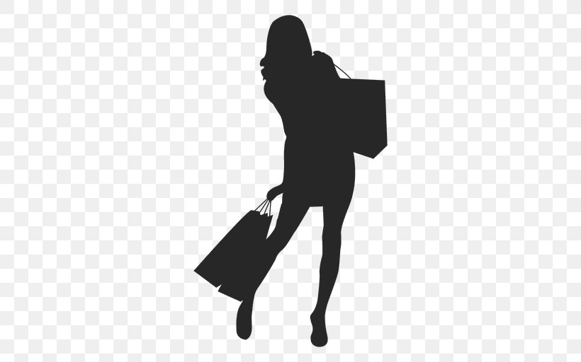 Silhouette Bag Woman Shopping Portrait, PNG, 512x512px, Silhouette, Arm, Bag, Black, Black And White Download Free