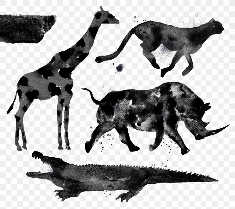 Cheetah Giraffe Drawing Crocodile, PNG, 5000x4438px, Cheetah, Animal, Black And White, Carnivoran, Color Download Free