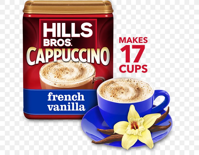 Cappuccino Instant Coffee Drink Mix Cafe, PNG, 640x640px, Cappuccino, Cafe, Caffeine, Caramel, Coffee Download Free