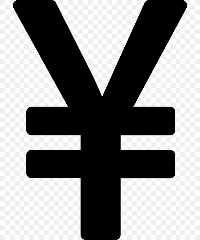 Yen Sign Currency Symbol Japanese Yen Foreign Exchange Market Renminbi, PNG, 716x980px, Yen Sign, Black And White, Character, Cross, Currency Download Free