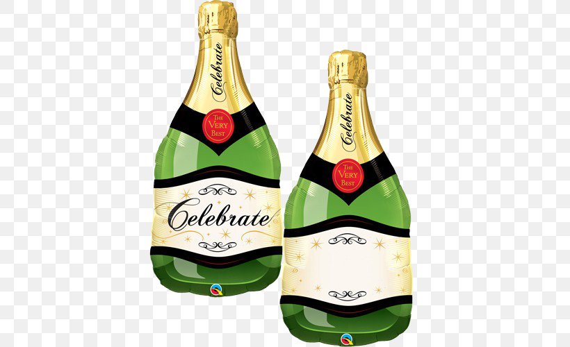 Champagne Sparkling Wine Balloon Bottle, PNG, 500x500px, Champagne, Alcoholic Beverage, Balloon, Birthday, Bottle Download Free