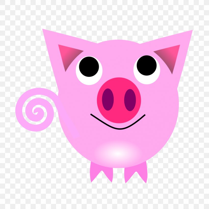 Domestic Pig Piggy Vector Graphics Clip Art Cartoon, PNG, 958x958px, Domestic Pig, Cartoon, Curtain, Drawing, Head Download Free