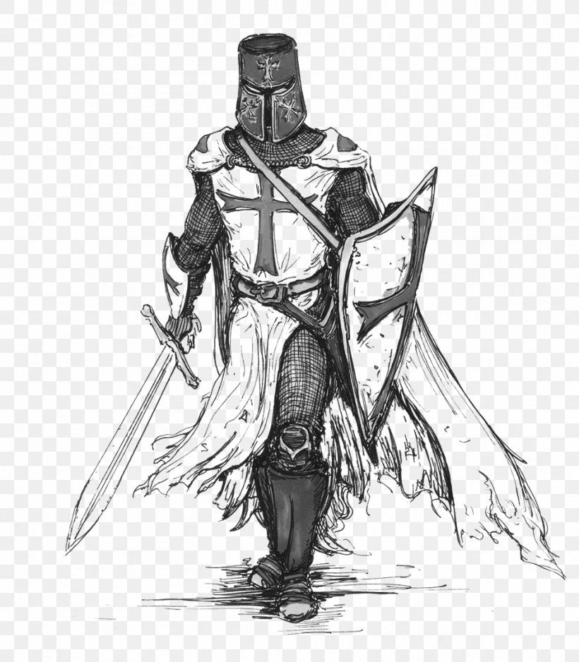 Crusades Knights Templar Middle Ages Kingdom Of Jerusalem, PNG, 944x1080px, Crusades, Arm, Armour, Art, Black And White Download Free