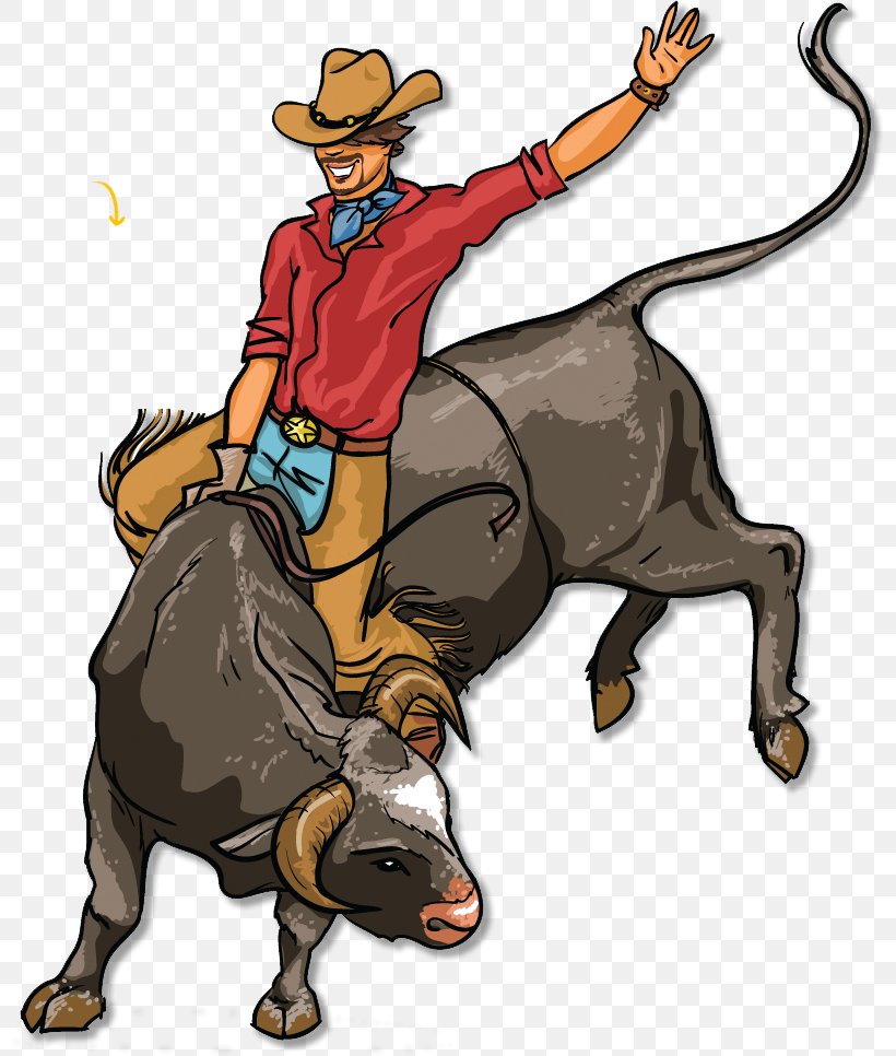 Bull Riding Rodeo Clip Art, PNG, 798x966px, Bull Riding, Bull, Cartoon, Cattle Like Mammal, Cowboy Download Free