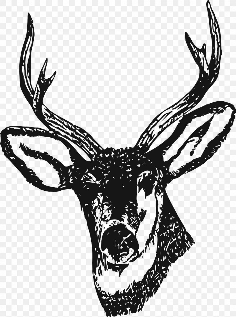 White-tailed Deer Clip Art Moose Red Deer, PNG, 952x1280px, Deer, Antler, Black And White, Curtain, Deer Hunting Download Free