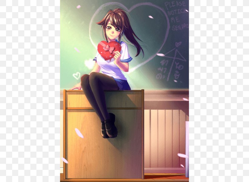 Yandere Simulator Saint Valentine's Day Massacre Gift, PNG, 600x600px, Watercolor, Cartoon, Flower, Frame, Heart Download Free