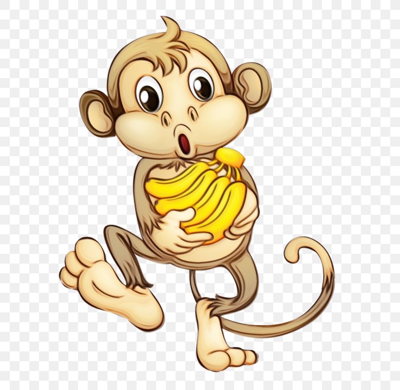 Monkey Cartoon, PNG, 600x799px, Watercolor, Animation, Ape, Cartoon, Drawing Download Free
