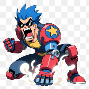 One Piece Franky - Armored Blue-Haired Battle Hero PNG
