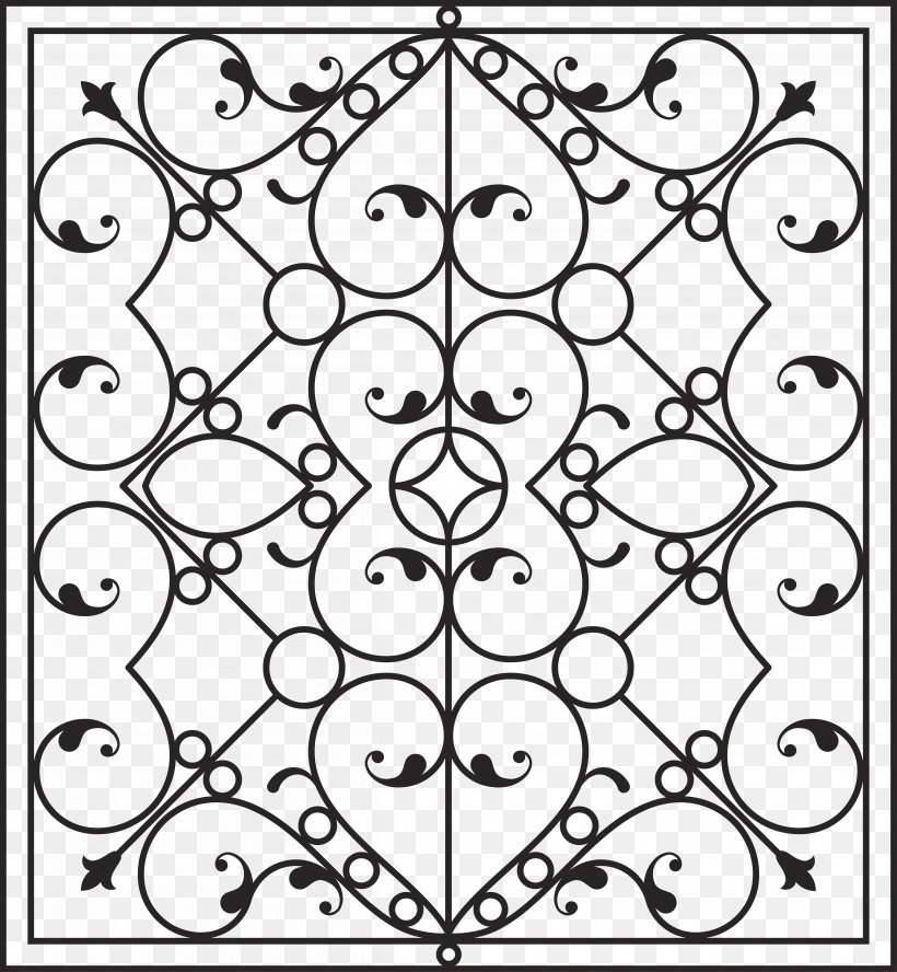 Wrought Iron Wall Fence, PNG, 4803x5207px, Wrought Iron, Area, Art, Black And White, Decorative Arts Download Free