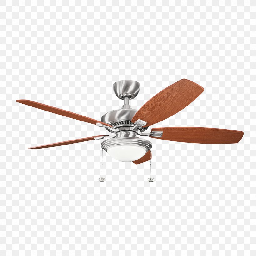 Light Ceiling Fans Brushed Metal Kichler Canfield Select, PNG, 1200x1200px, Light, Blade, Brushed Metal, Ceiling, Ceiling Fan Download Free
