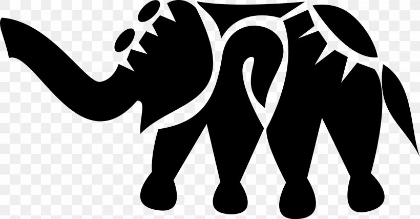 African Elephant Clip Art Elephant-M Logo Silhouette, PNG, 4032x2102px, African Elephant, Automotive Decal, Black M, Blackandwhite, Character Download Free