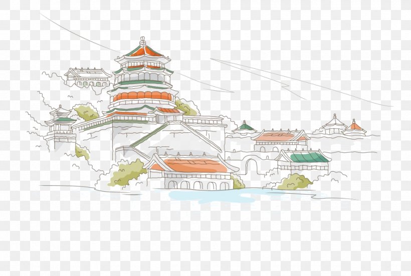 Architecture Fukei Drawing Landscape Painting Illustration, PNG, 1024x687px, Architecture, Art, Croquis, Diagram, Drawing Download Free