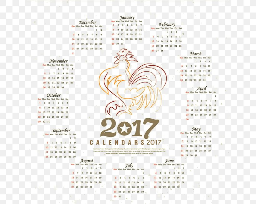 Calendar Rooster Year Chicken Pattern, PNG, 650x652px, Chinese Zodiac, Brand, Calendar, Chinese New Year, Pattern Download Free