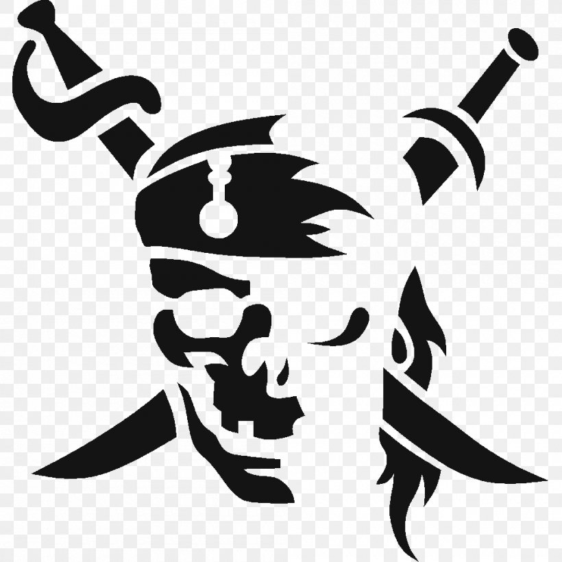 Stencil Pirate Jolly Roger Skull Image, PNG, 1000x1000px, Stencil, Art, Black, Black And White, Decal Download Free
