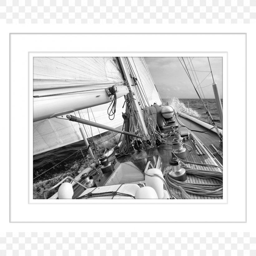 Sailing Ship Sailboat, PNG, 1000x1000px, Sailing Ship, Black And White, Boat, Boating, Dibond Download Free