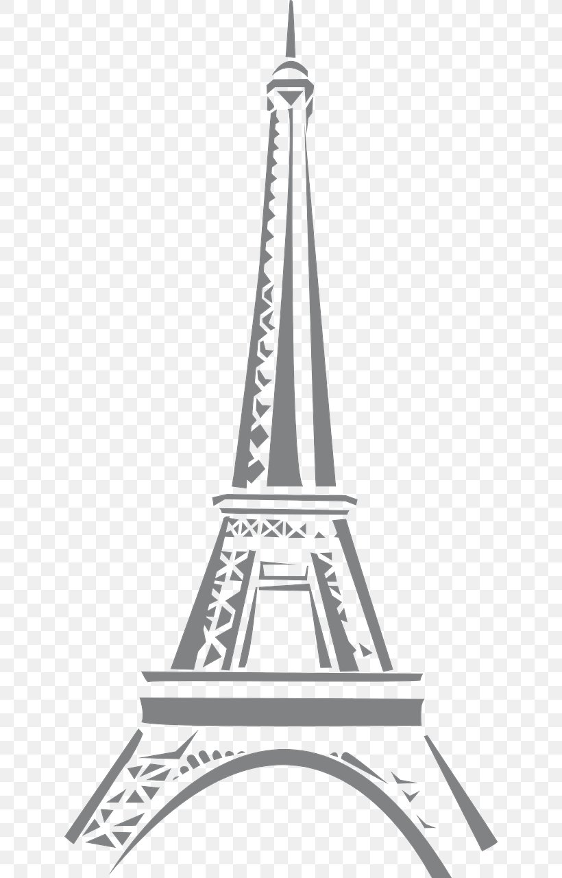 Eiffel Tower Champ De Mars Clip Art, PNG, 640x1280px, Eiffel Tower, Black And White, Champ De Mars, Drawing, Landmark Download Free