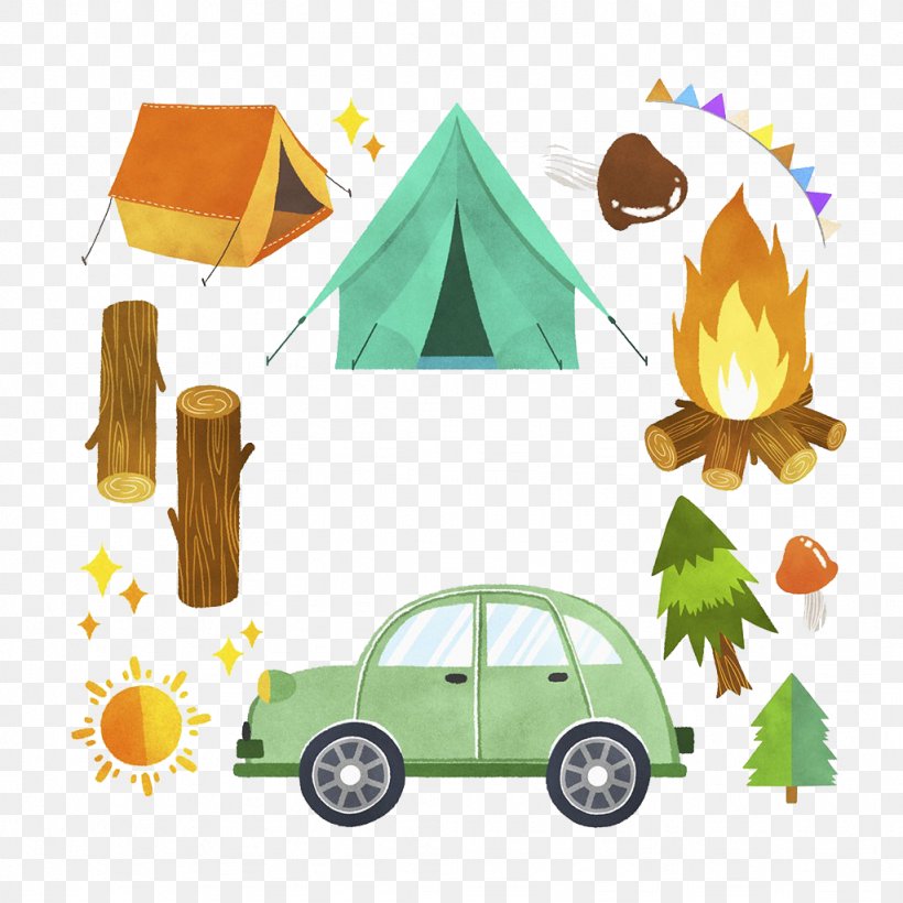 Camping Tent Campsite Illustration, PNG, 1024x1024px, Camping, Area, Bonfire, Campfire, Campsite Download Free