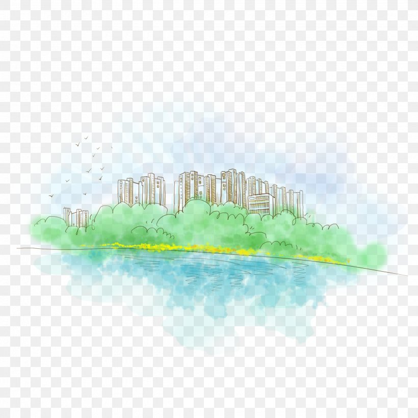 Euclidean Vector Painting, PNG, 2480x2480px, Painting, Aqua, Blue, Cityscape, Daytime Download Free