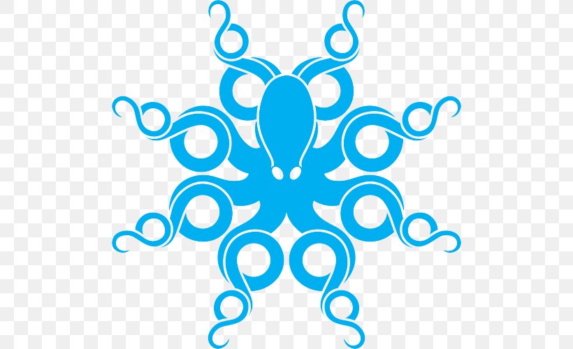 Octopus Squid Logo Lotion, PNG, 500x500px, Octopus, Area, Black And White, Blue, Line Art Download Free