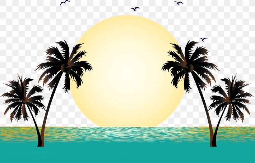 Summer Vacation Beach, PNG, 4567x2935px, Summer, Arecales, Illustration, Letter, Palm Tree Download Free