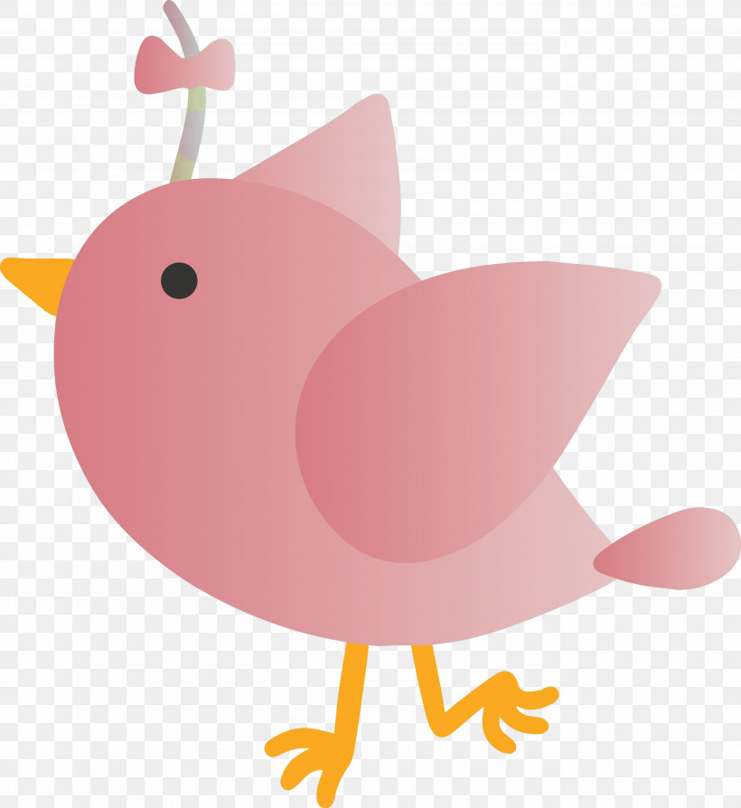 Pink Cartoon Bird Perching Bird, PNG, 2750x3000px, Cute Cartoon Bird, Bird, Cartoon, Perching Bird, Pink Download Free