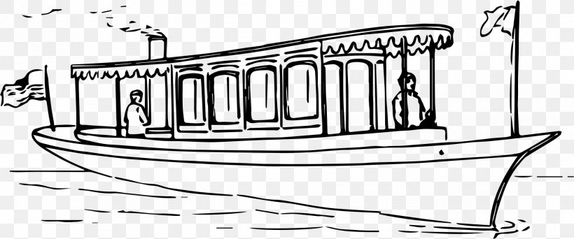 Steamboat Clip Art, PNG, 1835x767px, Boat, Black And White, Boating, Drawing, Line Art Download Free