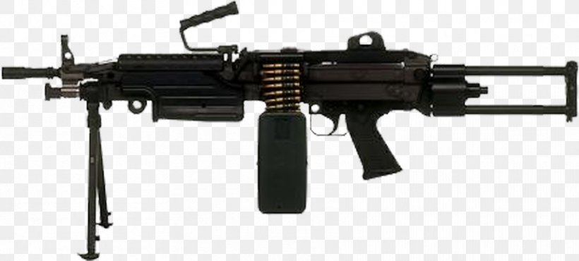 FN Minimi M249 Light Machine Gun Squad Automatic Weapon Firearm, PNG, 859x388px, Watercolor, Cartoon, Flower, Frame, Heart Download Free