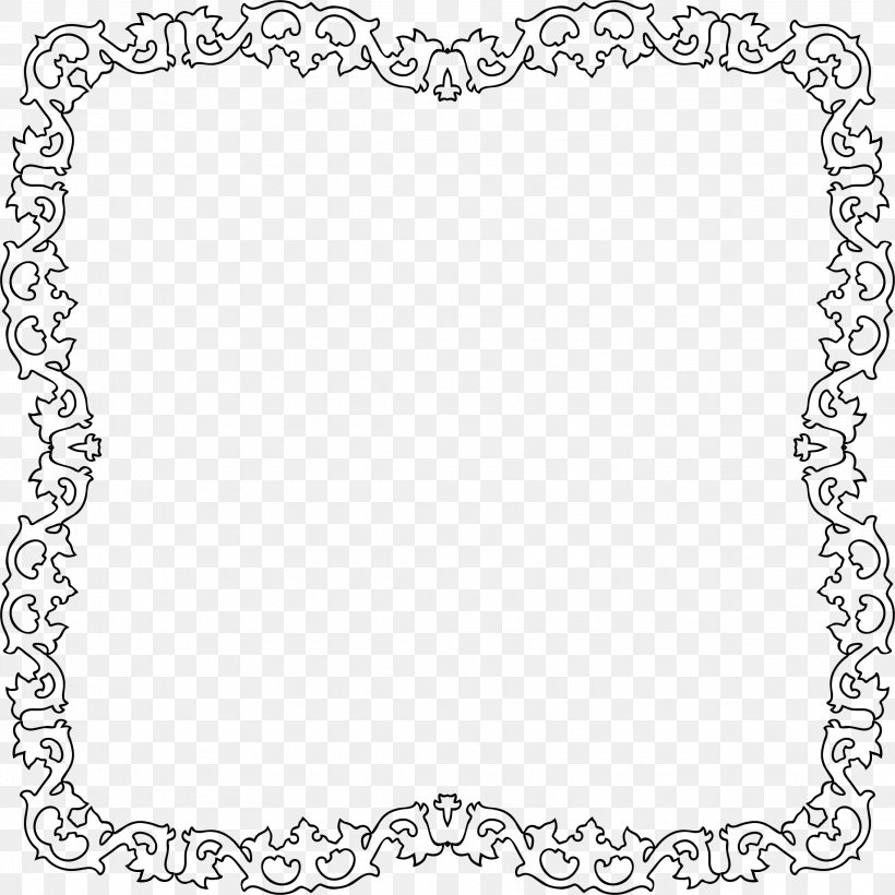 Picture Frames Clip Art, PNG, 2264x2264px, Picture Frames, Area, Black, Black And White, Border Download Free