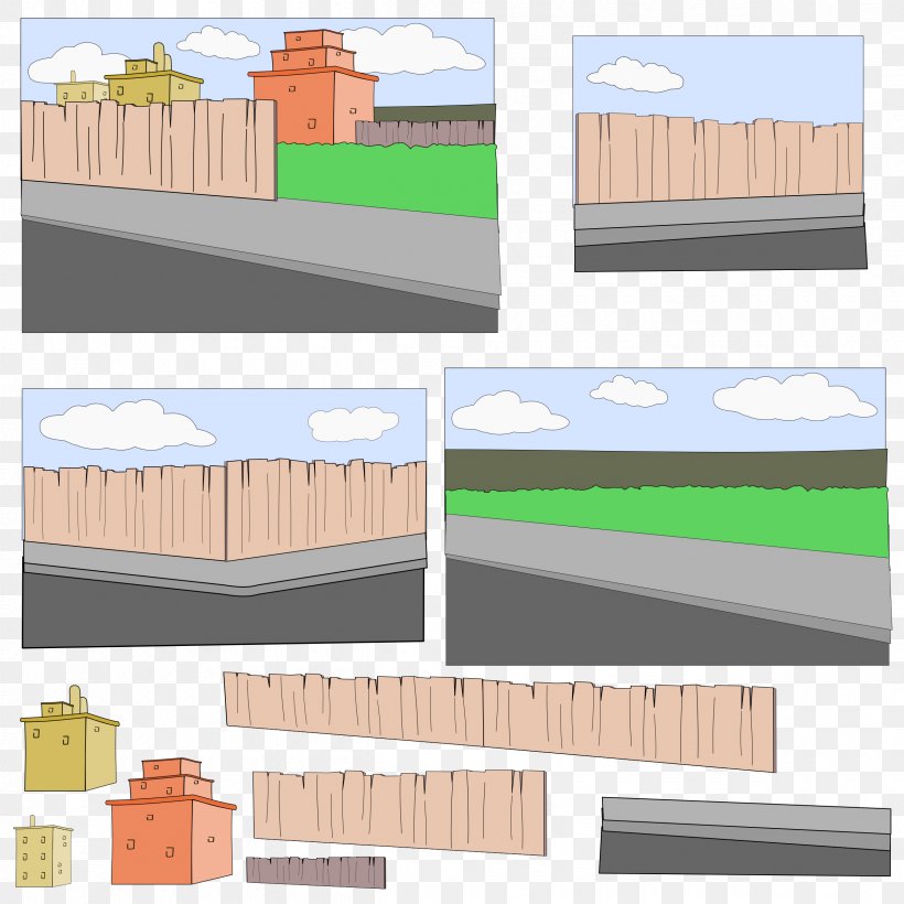 Fence Clip Art, PNG, 2400x2400px, Fence, Architecture, Building, Cartoon, Elevation Download Free