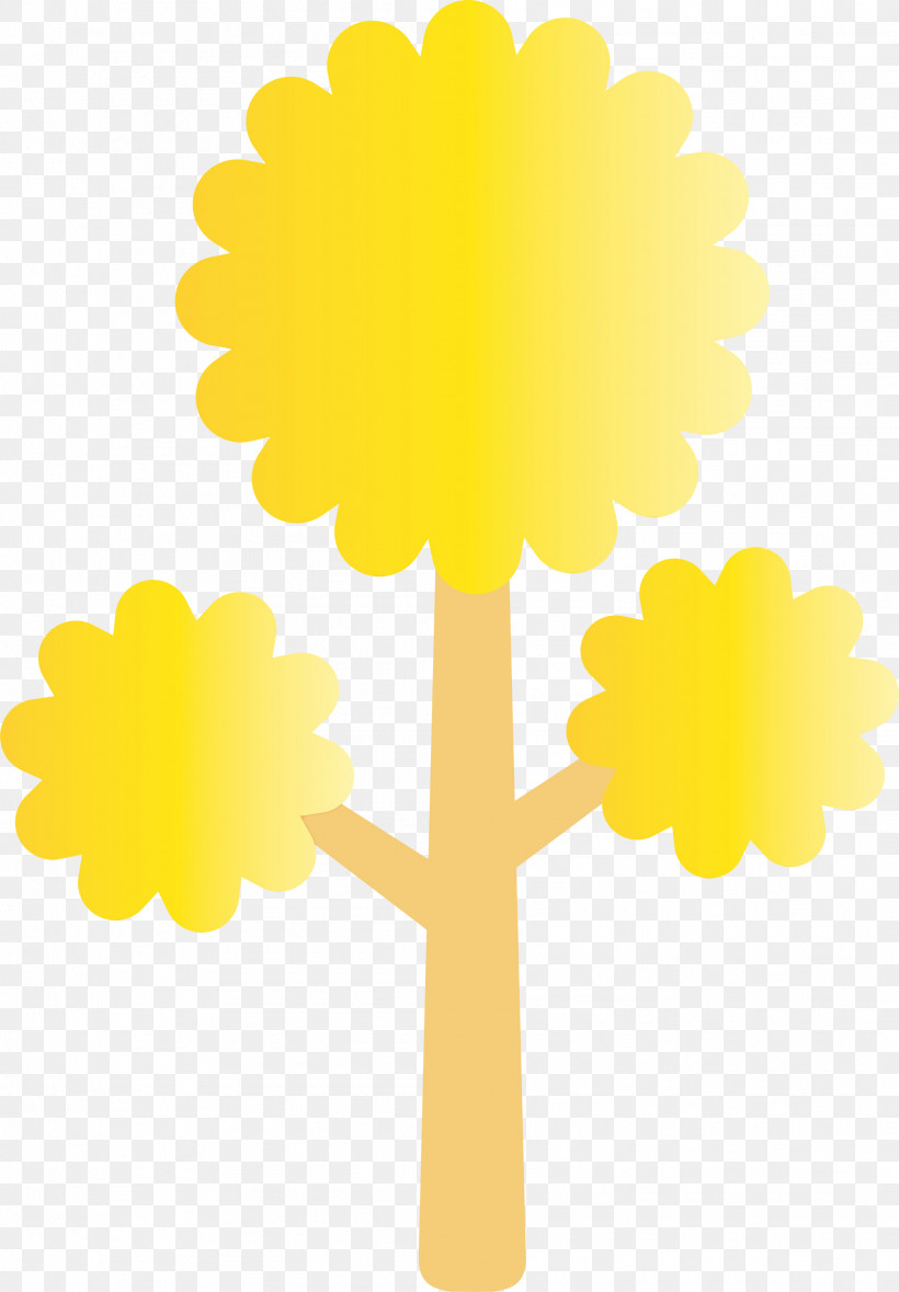 Yellow Tree Symbol Plant, PNG, 2086x3000px, Abstract Tree, Cartoon Tree, Paint, Plant, Symbol Download Free