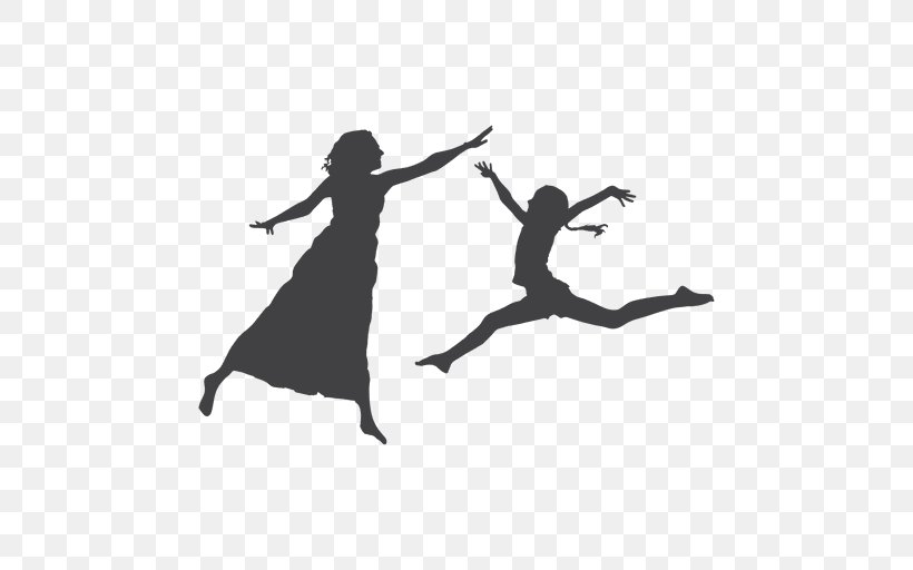 Silhouette Woman, PNG, 512x512px, Silhouette, Black, Black And White, Jumping, Photography Download Free